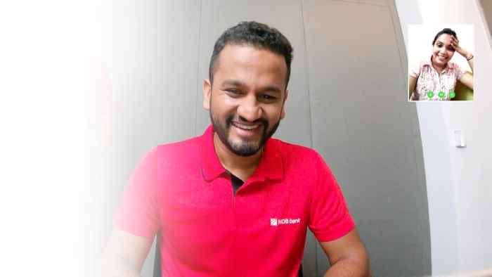 NDB Brand Ambassador Dimuth Karunaratne Surprises the New vKYC Customers