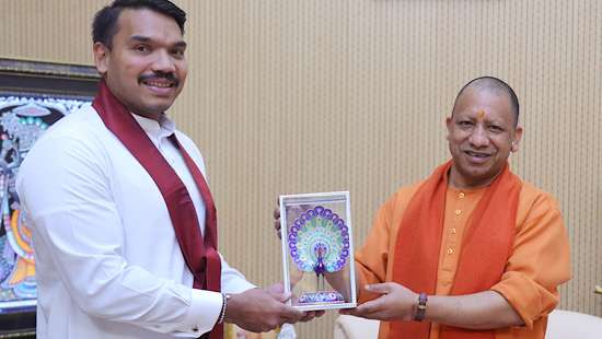 Namal Rajapaksa holds talks with Yogi Adityanath