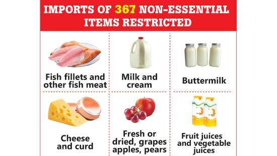 Import of 367 non-essential items  sans valid licence restricted