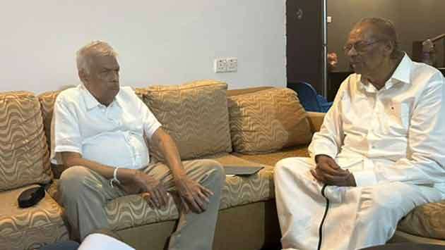 President Wickremesinghe meets ITAK leader in Jaffna