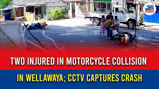 Two injured in motorcycle collision in Wellawaya; CCTV captures crash