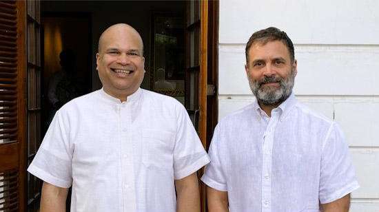 Milinda Moragoda calls on Rahul Gandhi