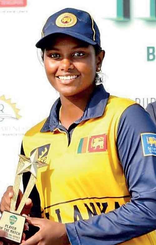 Sanjana Kavindi, named Player of the Match and Player of the Series
