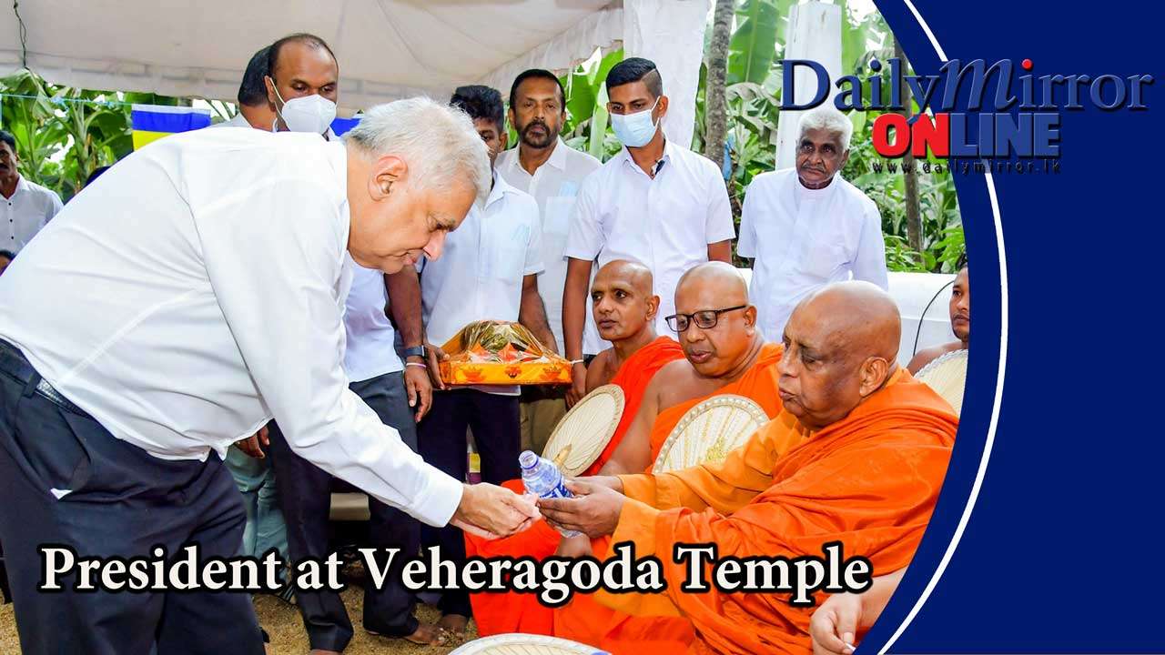 President at Veheragoda Temple