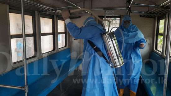 Railways sterilizes train compartments