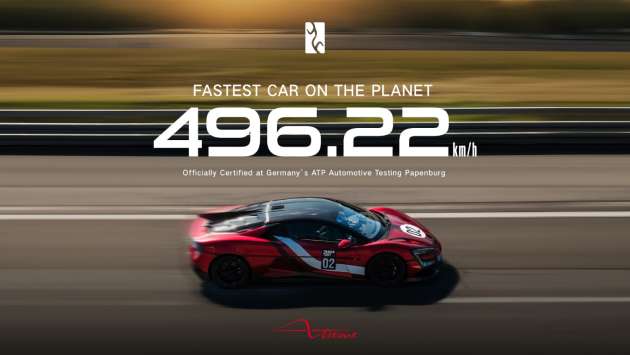 YANGWANG U9 Xtreme is the World’s fastest production car, with top speed of 496.22km/h
