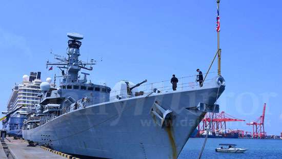 UK Royal Navy ship in Colombo