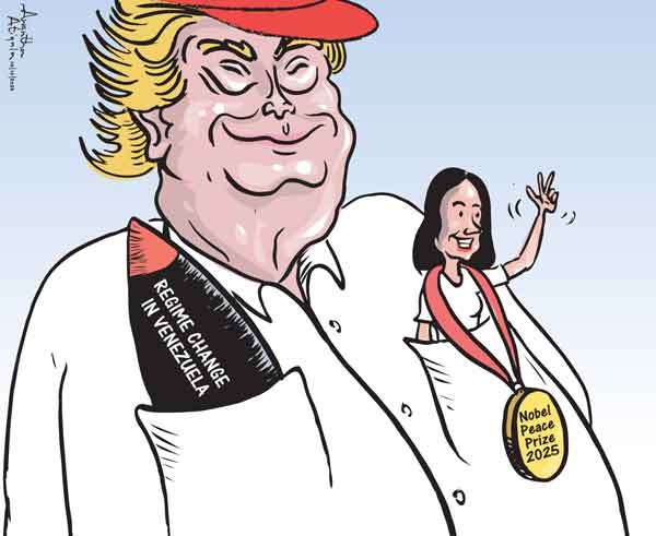 Cartoon of the Day 14-10-2025: Peace in the Pocket of Power - The Irony of Manufactured Morality