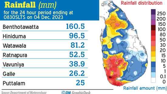 Heavy rain lashes central hills