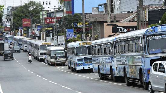 Buses in queues for refueling...