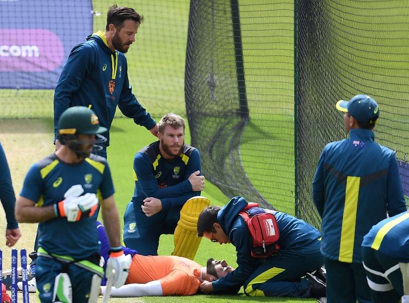 Net bowler hit on head by Australia’s David Warner in World Cup practice