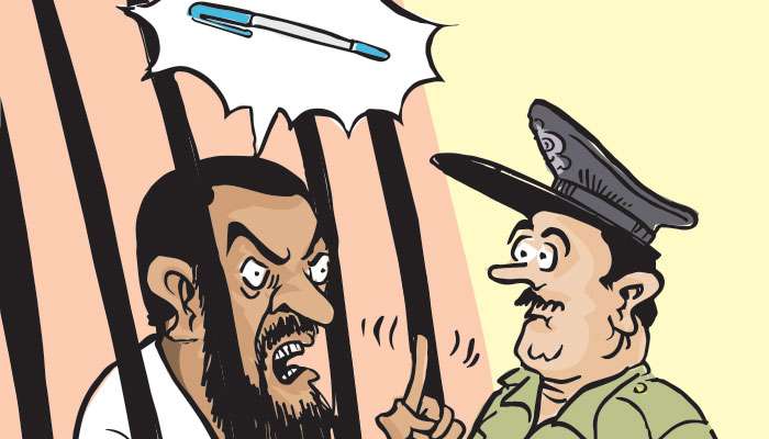Jailed ‘Harak Kata’ threatens Policeman over missing pen; Complaint lodged