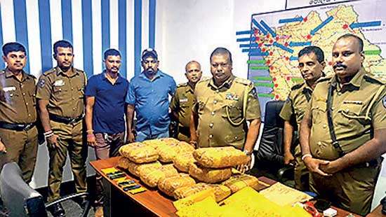 Stock of Kerala Ganja valued Rs. 9.5 million seized