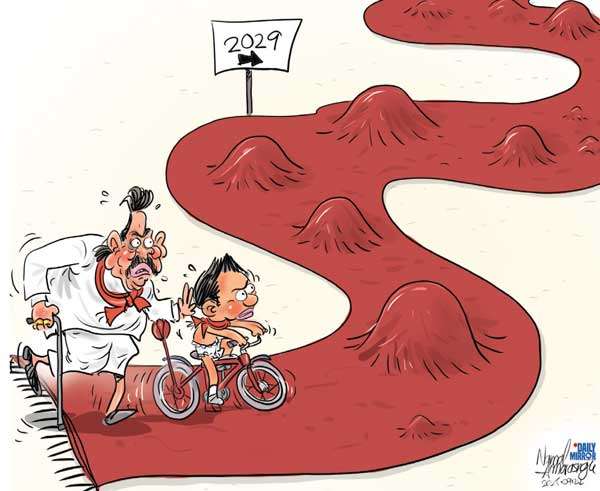Cartoon of the Day 24-09-2025: The Road to 2029 - A Journey Paved in Red
