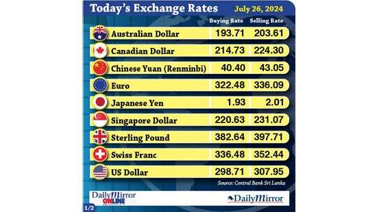 Today’s exchange rate - 26 July 2024