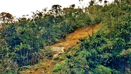 Soil erosion in Samanala forest range