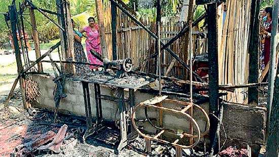 House in Mannar completely destroyed by  ‘gas explosion’