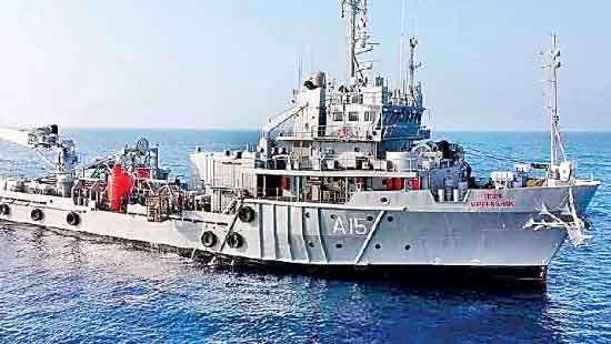 Indian Navy ship Nireekshak arrives in Trincomalee for Diving Training