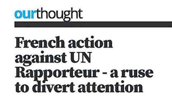 French  diplomatic response  to editorial on Francesca Albanese