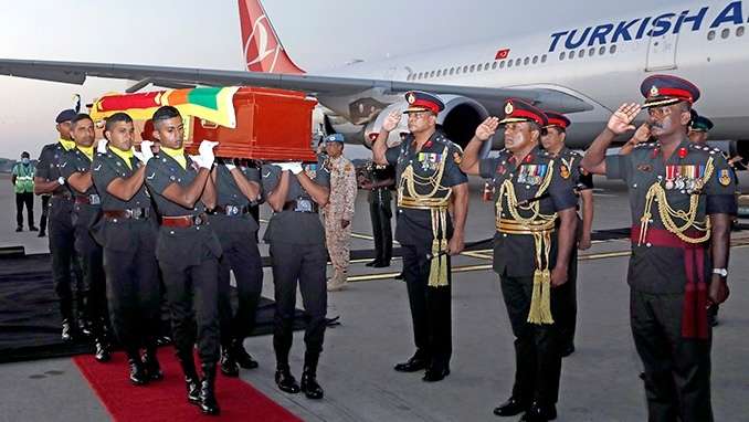 SL Army UN Peacekeeper’s remains flown home