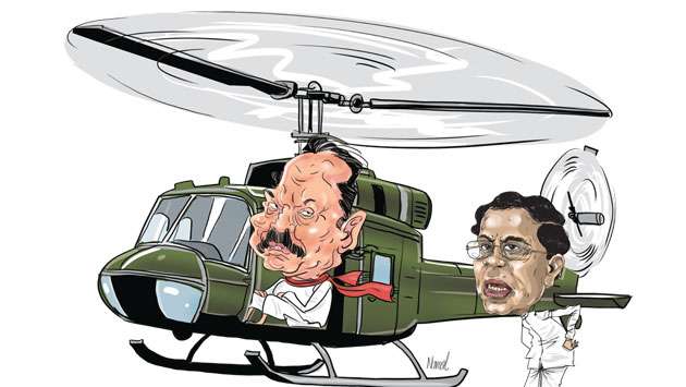 Excessive use of Air Force helicopters by MR and Sirisena revealed