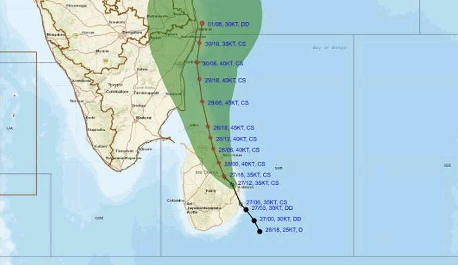Cyclonic storm ‘Ditwah’ moves closer to Trincomalee
