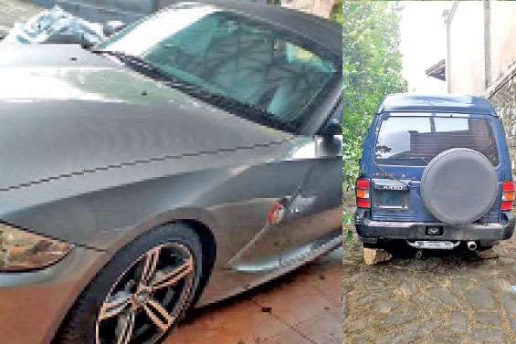 Two luxury vehicles recovered from the house of Rohitha’s son-in-law