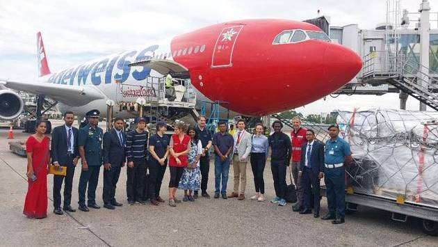 Disaster relief shipment from Switzerland arrives in Sri Lanka