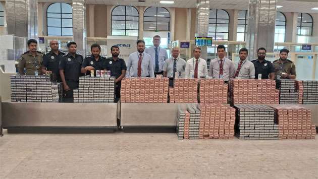 Customs seize Rs. 30 million worth of cigarettes at BIA