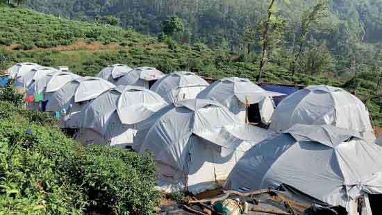 Displaced families in Hakgala struggle in tents without basic facilities