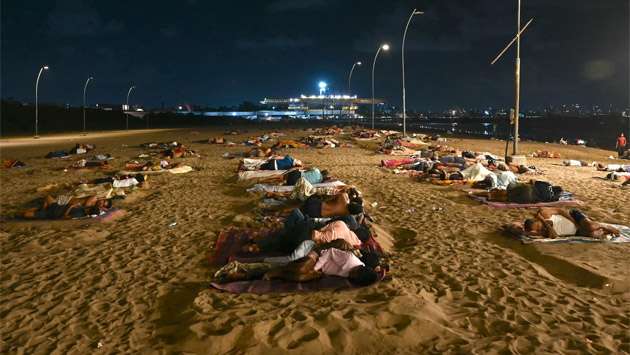 Sleep on beach
