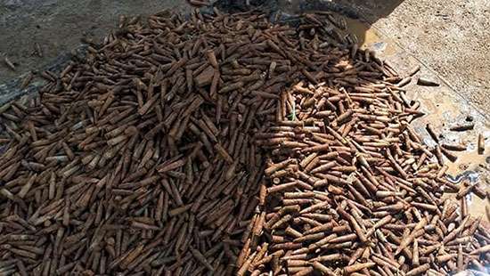 55,500 T-56 ammo buried by LTTE unearthed in Kilinochchi