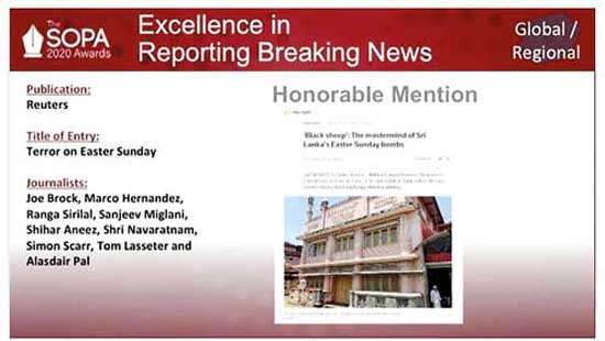 Two  Sri Lankan journalists among top global SOPA award winners