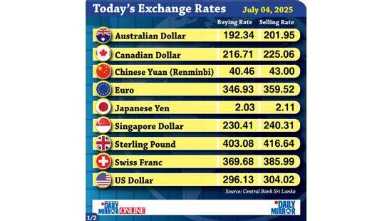 Today’s exchange rate - 04 July 2025