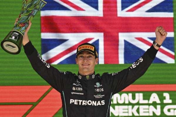 Russell wins first grand prix in Brazil, Hamilton second