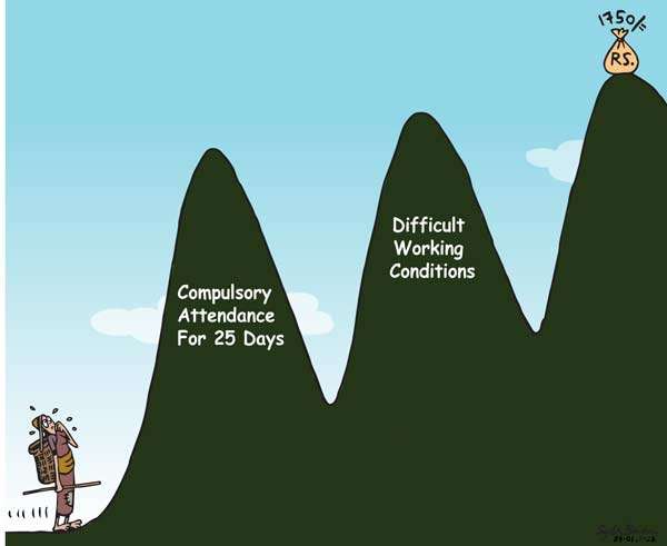 Cartoon of the Day 24-01-2026: A Steep Climb for Small Pay
