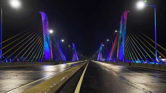 New Kelani Bridge lights up...