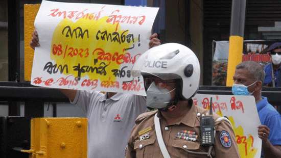 Protest by Port employees...