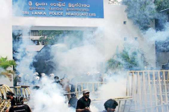 Protesters tear gassed opposite Police headquarters