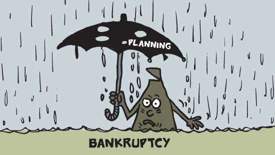Lack of planning leading  to shortages and bankruptcy