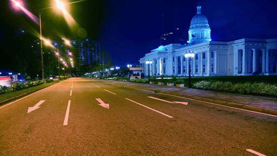 Lonely Colombo at night under lockdown