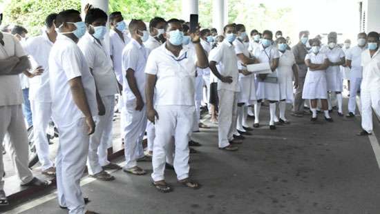 Health employees on strike...