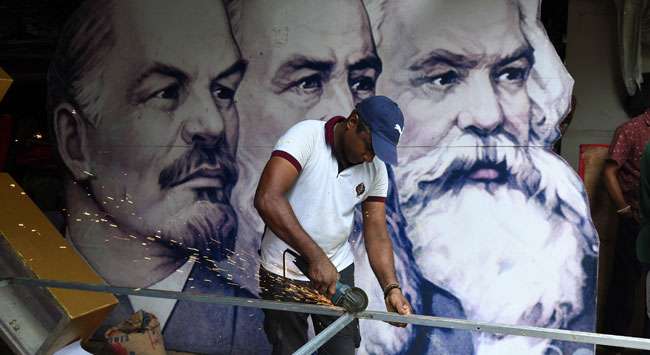 Preparing for May Day rally