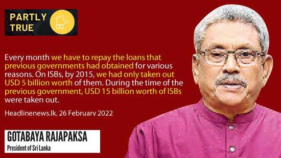 President Rajapaksa cites misleading numbers on past borrowing