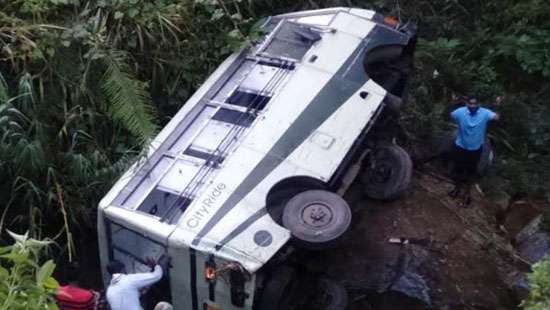 Bus carrying garment workers goes down precipice in Hatton; one dead