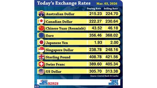 Today’s exchange rate - 03 March 2026