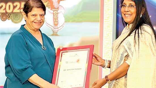 Dr. Saroshi Dubash honoured with ‘Sri Lanka Women Leader’ title
