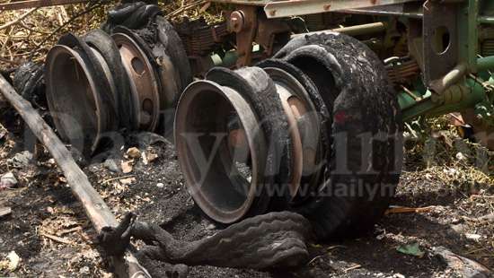 Fire at container yard