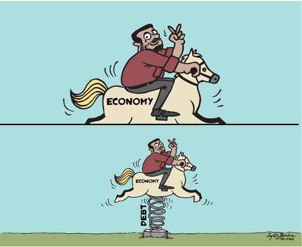 Cartoon of the Day 07-02-2026: Lifted by Borrowed Ground