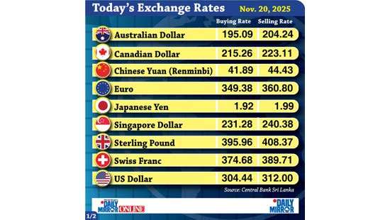 Today’s exchange rate - 20 November 2025